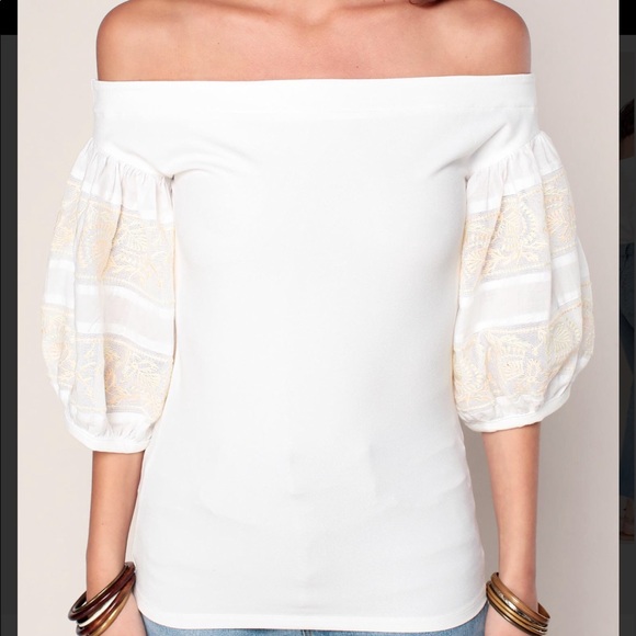Free People ‘Rock It’ Top w/Embroidered Sleeves. - Picture 3 of 7